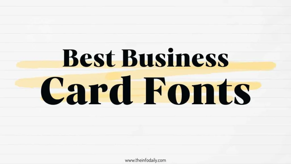 Best Business Card Fonts